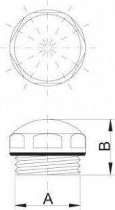 Hydroland KOREK 1/2" DO GRZEJ.STAL.BIAŁY Z ORINGIEM //G.KB-1/2-STAL-BI 2