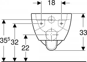 Miska WC Koło Nova Pro Premium lejowa Rimfree, wisząca, owalna, z półkrytymi mocowaniami (M33126000) 3