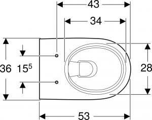 Miska WC Koło Nova Pro Premium lejowa Rimfree, wisząca, owalna, z półkrytymi mocowaniami (M33126000) 5