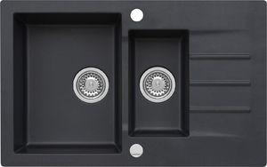 Zlewozmywak Kernau  granitowy Kernau KGS A 6079 1,5B1D Black Metallic 2