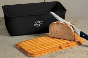 Chlebak Kesper bambusowo-melaminowy z deską do krojenia 2