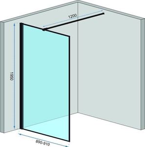 Rea REA-K7631 ŚCIANKA PRYSZNICOWA BLER BLACK 120X195 REA // KN.REA.ŚCIA-BLER-120 5