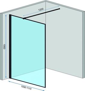 Rea REA-K7631 ŚCIANKA PRYSZNICOWA BLER BLACK 120X195 REA // KN.REA.ŚCIA-BLER-120 7