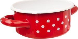 Orion Garnek / garnuszek emaliowany 0,6L GROCHY czerwony uniwersalny 3