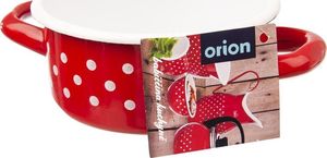 Orion Garnek / garnuszek emaliowany 0,6L GROCHY czerwony uniwersalny 4