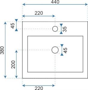 Umywalka Rea Daria wolnostojąca 44cm biała 6