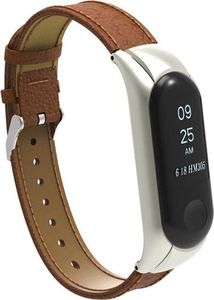 Alogy Skórzany pasek Alogy leather band do Xiaomi Mi Ban 3/ 4 brązowy uniwersalny 2