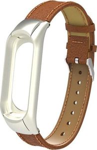 Alogy Skórzany pasek Alogy leather band do Xiaomi Mi Ban 3/ 4 brązowy uniwersalny 3