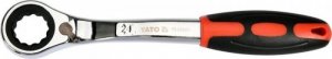 Yato `Klucz oczkowy odgięty z grzechotkš 24mm, CRV, 42-48 HRC, 72T 1