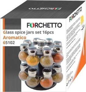 Forchetto Stojak na przyprawy obrotowy przyprawnik 16 słoiczków Forchetto Aromatico 2