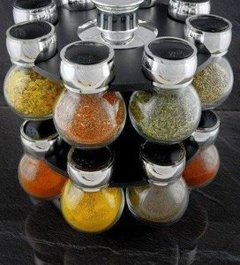 Forchetto Stojak na przyprawy obrotowy przyprawnik 16 słoiczków Forchetto Aromatico 7