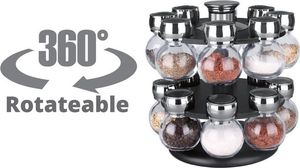 Forchetto Stojak na przyprawy obrotowy przyprawnik 16 słoiczków Forchetto Aromatico 9