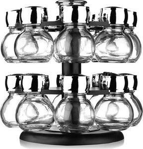 Forchetto Stojak na przyprawy obrotowy przyprawnik 16 słoiczków Forchetto Aromatico 10