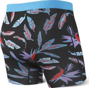 SAXX Bokserki męskie Ultra Boxer Brief Fly Black Birds Of Paradise r. S 2