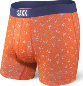 SAXX Bokserki męskie Ultra Boxer Brief Fly Orange Palm-Fetti r. XL 1