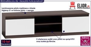 Elior Szafka RTV Verta 3X 140 cm - biała + wenge 2