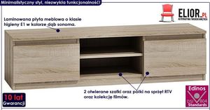 Elior Szafka RTV Verta 2X 120 cm - dąb sonoma 2