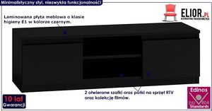 Elior Szafka RTV Verta 2X 120 cm - czarna 2