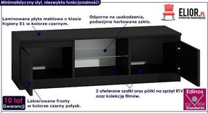 Elior Lakierowana szafka RTV Verta 4X - czarny połysk 2