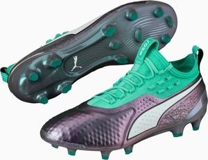 Puma Buty piłkarskie Puma One 1 IL Lth FG AG szaro-zielone 104925 01 40 4