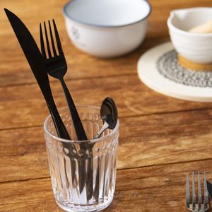 Orion Sztućce CZARNE Black Luxury zestaw sztućców 24 el. uniwersalny 11