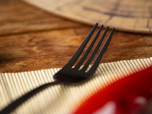 Orion Sztućce CZARNE Black Luxury zestaw sztućców 24 el. uniwersalny 12