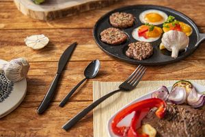 Orion Sztućce CZARNE Black Luxury zestaw sztućców 24 el. uniwersalny 2