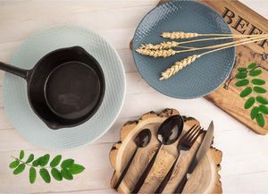 Orion Sztućce CZARNE Black Luxury zestaw sztućców 24 el. uniwersalny 5