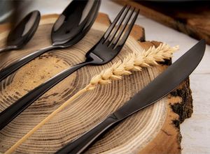 Orion Sztućce CZARNE Black Luxury zestaw sztućców 24 el. uniwersalny 6