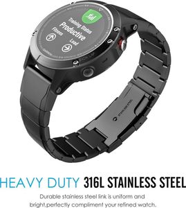 Tech-Protect TECH-PROTECT STEELBAND GARMIN FENIX 3/5X/3HR/5X PLUS/6X/6X PRO BLACK 5