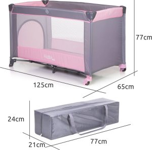 Moolino Łóżeczko turystyczne FUN różowe 3