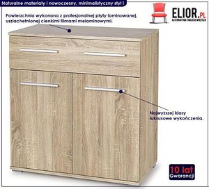 Elior Komoda do salonu Lines C6 - biała + dąb sonoma 2