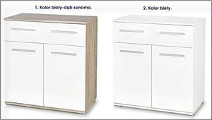 Elior Komoda do salonu Lines C6 - biała + dąb sonoma 3