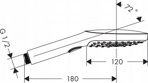 Słuchawka prysznicowa Hansgrohe RAINDANCE SELECT E RĄCZ.NATR.,CZ.MAT 3