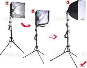 Lampa studyjna IShoot Zestaw Softbox 50x70cm + Statyw 220cm + ŻarÓwka 125w = 600w 5