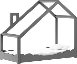Elior Drewniane łóżko dziecięce domek Lumo 5X - Szare 80x190cm 1