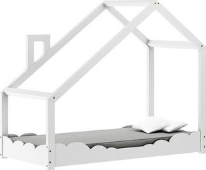 Elior Drewniane łóżko dziecięce domek Lumo 5X - Białe 90x150cm 1