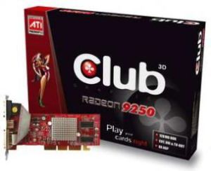 Karta graficzna Club 3D Radeon 9250 9250 128MB 64BIT DVI TV 1