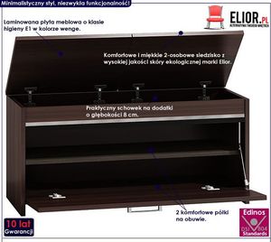 Elior Szafka na buty z pufą Leni 3X - wenge 2