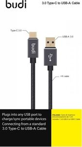 Kabel USB Budi USB-A - USB-C 1.2 m Czarny (BD178T) 1