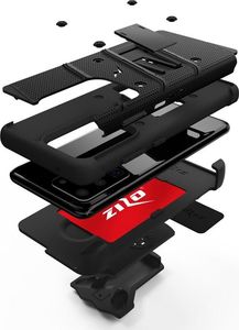 Zizo Zizo Bolt Cover - Pancerne etui Samsung Galaxy S20 Ultra oraz podstawka uchwyt do paska (Black/Black) 4
