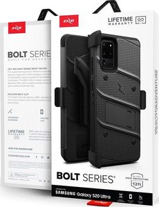 Zizo Zizo Bolt Cover - Pancerne etui Samsung Galaxy S20 Ultra oraz podstawka uchwyt do paska (Black/Black) 8