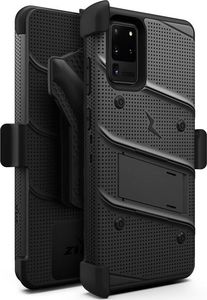 Zizo Zizo Bolt Cover - Pancerne etui Samsung Galaxy S20 Ultra oraz podstawka uchwyt do paska (Black/Black) 9