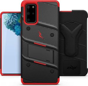 Zizo Zizo Bolt Cover - Pancerne etui Samsung Galaxy S20+ oraz podstawka uchwyt do paska (Black/Red) 3