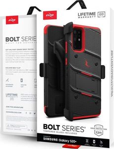 Zizo Zizo Bolt Cover - Pancerne etui Samsung Galaxy S20+ oraz podstawka uchwyt do paska (Black/Red) 8
