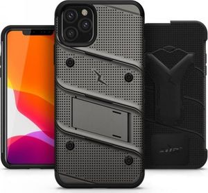 Zizo Zizo Bolt Cover - Pancerne etui iPhone 11 Pro Max ze szkłem 9H na ekran + podstawka uchwyt do paska (Metal Gray/Black) 1