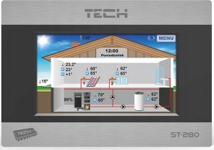 Tech Sterownik pokojowy ST-280 z komunikacją RS, czarny 2