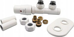 Varioterm Zestaw grzejnikowy Twins All In One prawy biały mat ze złączkami na pex 6