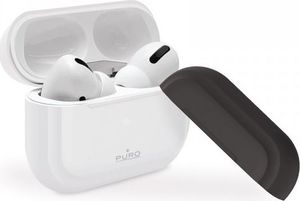 Puro PURO ICON Case - Etui Airpods Pro z dodatkową osłonką (White + White Cap + Dark Grey Cap) 1