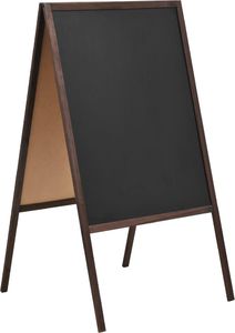 vidaXL Dwustronna tablica kredowa, stojąca, drewno cedrowe, 60 x 80 cm 1